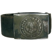 Cinturón de cuero de la Wehrmacht con hebilla de acero E.S.L. 41. 109 Jnf Rgt marcado