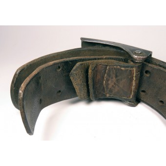 Cintura Wehrmacht in pelle con fibbia in acciaio E.S.L. 41. 109 Jnf Rgt marcato. Espenlaub militaria