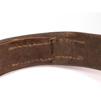 Cinturón de cuero de la Wehrmacht con hebilla de acero E.S.L. 41. 109 Jnf Rgt marcado. Espenlaub militaria