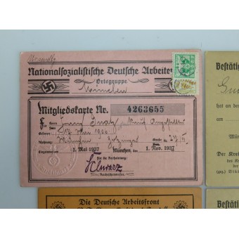 Set van zes NSDAP-documenten voor één persoon. Espenlaub militaria