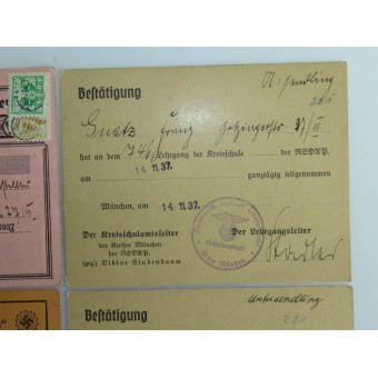 Conjunto de seis documentos del NSDAP para una persona. Espenlaub militaria