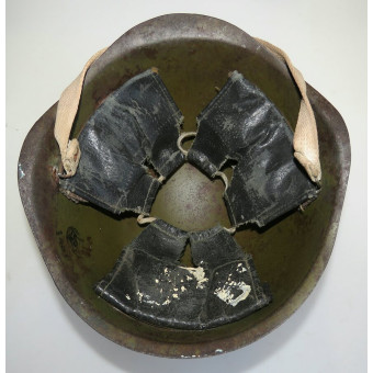 WWII Soviet SSh-40 Steel Combat Helmet with White Winter Camouflage (6-Rivet Type), 1943