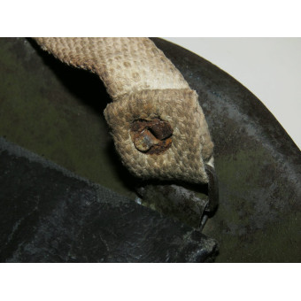 WWII Soviet SSh-40 Steel Combat Helmet with White Winter Camouflage (6-Rivet Type), 1943