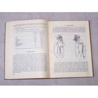 Battle Gas - handbok/bok. Gasmasker, stridsgasbomber, skyddsdräkter, hästgasmasker, taktik... År 1928.. Espenlaub militaria
