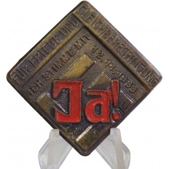 Le badge NSDAP 12/11/1933-JA!. Espenlaub militaria