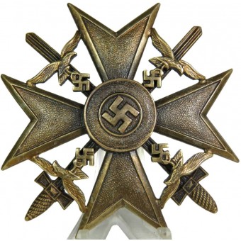Español cruz en bronce con espadas. Espenlaub militaria