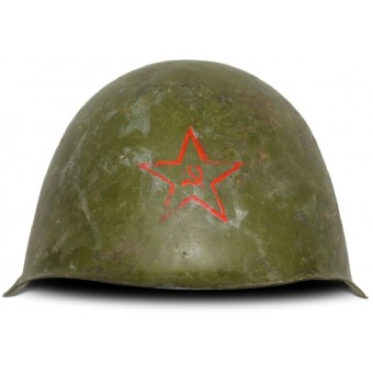 Russische helm SSH-39 zonder een voering. Vervaardigd in 1941 met rode ster. Espenlaub militaria