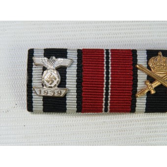 German WW1 & 2 officer ribbon bar. 9 awards.. Espenlaub militaria