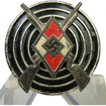 Стрелковый знак Гитлерюгенд, поздний выпуск в алюминии. Espenlaub militaria