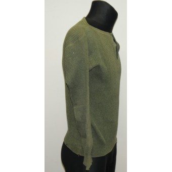 Jersey suéter- alemán con cierre de tipo de cuello abierto con botones. Espenlaub militaria