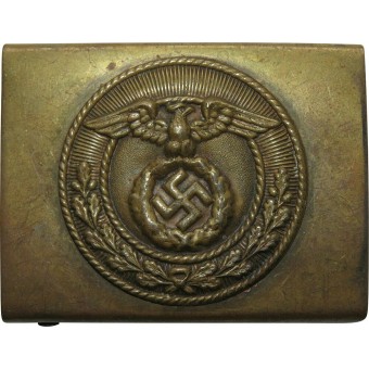 3rd Reich SA brass buckle. Vertical pointed swastika. Espenlaub militaria