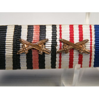 Terzo Reich Feldspange, barra multifunzione di 6 medaglie. Ferro traversa 2 1914. Espenlaub militaria
