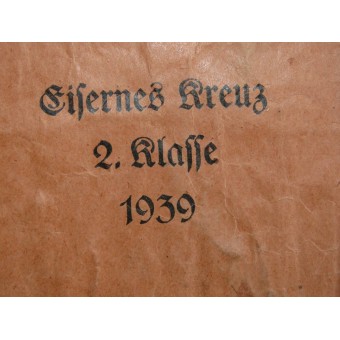 Bolsa de premio EK2 para la Cruz de Hierro de segunda clase Berg & Nolte. Espenlaub militaria