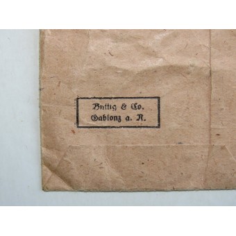 Sårmärke eller ISA-papperspåse av utfärdande Buttig & Co., Gablonz. Espenlaub militaria