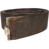German combat leather belt, early type,  unit marked 1./A.R.3/
