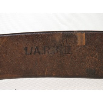 German combat leather belt, early type,  unit marked 1./A.R.3/. Espenlaub militaria