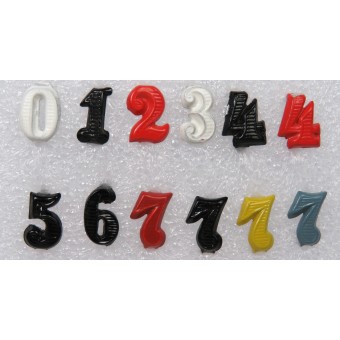 Cifre colorate per le tavole da spalla tedesche della seconda guerra mondiale.10 mm. Espenlaub militaria