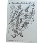 ¡Propaganda del NSDAP Postal de primer día de emisión Im Kampf um die Freiheit!