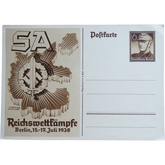 NSDAP Propaganda Postikortti Sa Reichswettkämpfe Berlin, 15.-17. Juli 1938. Espenlaub militaria