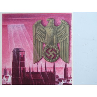 Propaganda postikortti - Danzig on saksalainen. Danzig ist deutsch. Espenlaub militaria