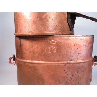 Juego de comedor de cobre de preguerra fabricado en Estonia por la fábrica del Arsenal. Espenlaub militaria