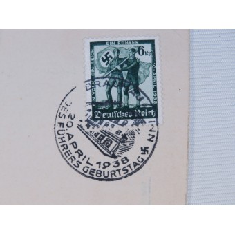 Erityisnumero postikortti - 49. Führerin syntymäpäivä 20. Huhtikuu. 1938. Espenlaub militaria