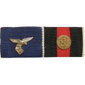 Barra de cinta de la Luftwaffe. Servicio en la Luftwaffe y medalla por la anección de la República Checa 1938