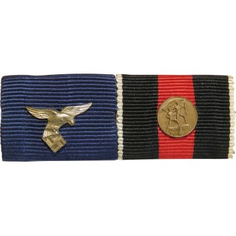 Bandleiste der Luftwaffe. Dienst in der Luftwaffe und Medaille für den Anschluss der Tschechischen Republik 1938. Espenlaub militaria