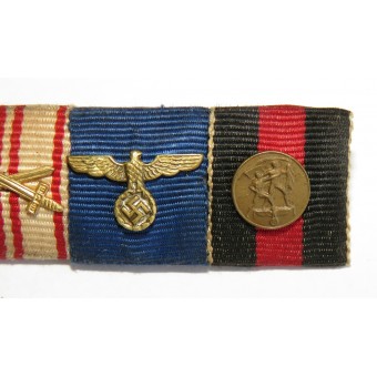 Nauhapalkki. WW1 -veteraani. 8 palkintoa: WW1, WW2 -palkinnot, rautaristi WiederholungsSpange 1939: n kanssa. Espenlaub militaria