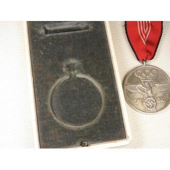 Los Juegos Olímpicos de 1936 en Berlín la medalla, en la caja original de emisión. Espenlaub militaria