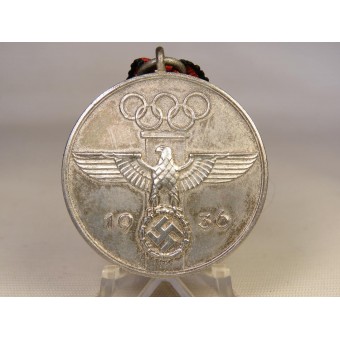 Die Medaille der Olympischen Spiele 1936 in Berlin, in der Originalschachtel der Ausgabe. Espenlaub militaria