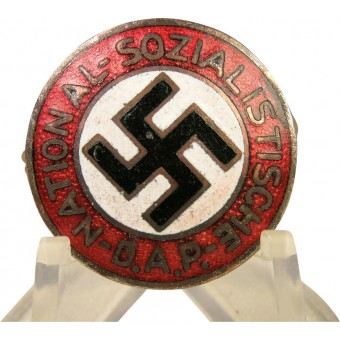 Hyvin harvinainen NSDAP -jäsenmerkki, merkitty 9 - Robert Hauschild -Pforzheim. Espenlaub militaria