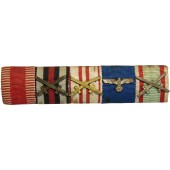 Wehrmacht ribbon bar.  Austria medal, Hungary and 3rd Reich. 5 Awards.
