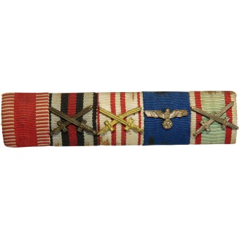 Wehrmacht ribbon bar.  Austria medal, Hungary and 3rd Reich. 5 Awards.. Espenlaub militaria