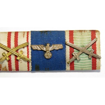 Wehrmacht ribbon bar.  Austria medal, Hungary and 3rd Reich. 5 Awards.. Espenlaub militaria