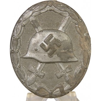 Badge Wound en argent 1939, 30 - Hauptmünzamt. Zinc.. Espenlaub militaria