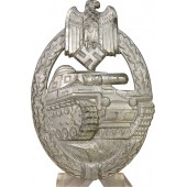 Insigne d'assaut de char allemand de la Seconde Guerre mondiale PAB en argent- W. Deumer