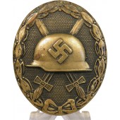WW2 German wound badge in black. Third class