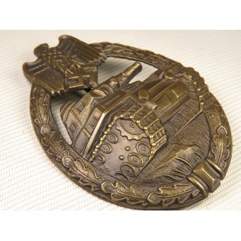 WW2 Duitse badge Panzer Badge in Bronze - Hollow Back Würster. Espenlaub militaria