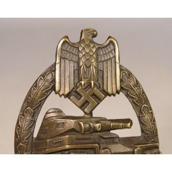 WW2 Tyska märke Panzermärke i brons - ihålig rygg Würster. Espenlaub militaria