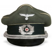 Suolainen Wehrmacht-Peküro jalkaväen upseerin lippalakki.
