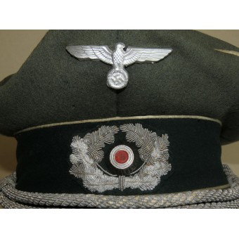 Gorra de plato de salada Wehrmacht-Peküro oficial de infantería. Espenlaub militaria