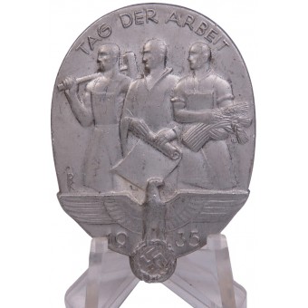 3rd Reich First May badge. Tag der Arbeit, 1935. Alex. Wollram Jun. Dessau. Espenlaub militaria