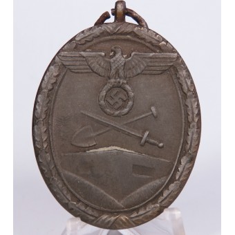 Medaille West Wall, het tweede type, in gebronserd zink. C. Poelath. Espenlaub militaria