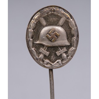 Wondbadge in zilveren miniatuur. 17 mm. Gemarkeerd L / 17. Espenlaub militaria
