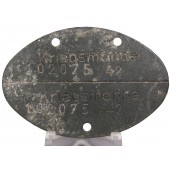 Marque d'identification de la Kriegsmarine 102075 / 42. Zinc