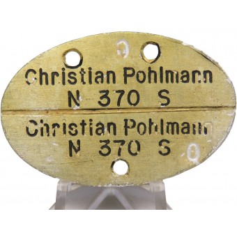 Erkennungsmarke Kriegsmarine Christian Pohlmann N 370 S. Espenlaub militaria