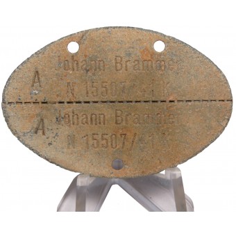 Личный опознавательный знак Johann Brammer N 15507/41 K. Espenlaub militaria