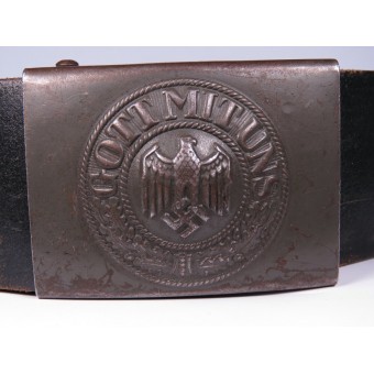 Боевой ремень солдата Вермахта, с стальной пряжкой H.Arld Nürnberg. Espenlaub militaria