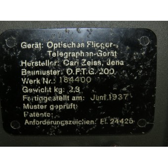 Luftwaffes optiska telegraf. Carl Zeiss. Espenlaub militaria